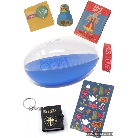 Christian Easter Egg Gift for Girl | Pink Jumbo Pre-Filled Religious Easter Egg - Picture 5 of 5